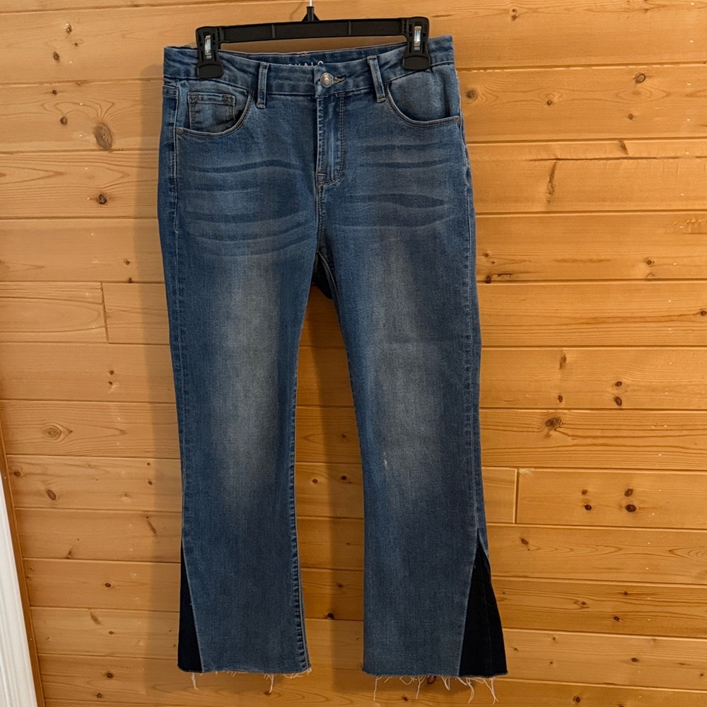 Women's ESQUALO Blue Split-Hem Straight Jeans
Sz 8